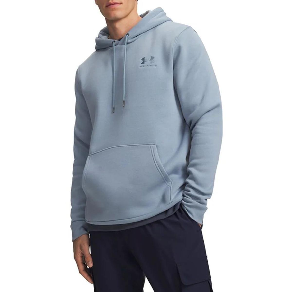 Under Armour Felpa con cappuccio da uomo Essentialsn in pile-Blue Wind