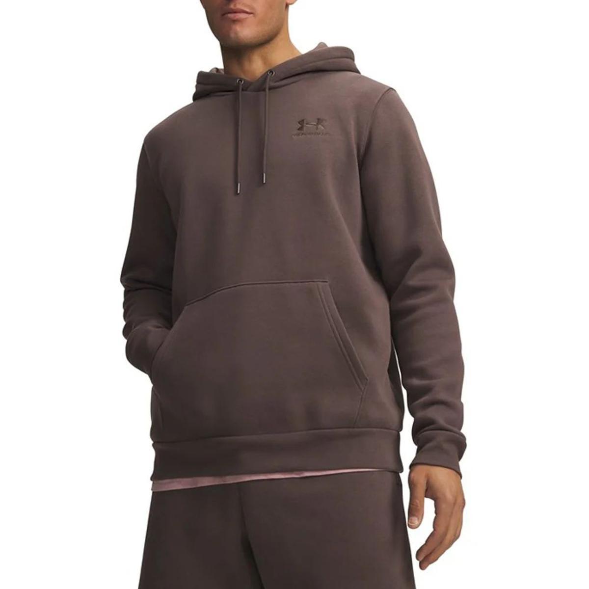 Under Armour Felpa con cappuccio da uomo Essentialsn in pile-Peppercorn