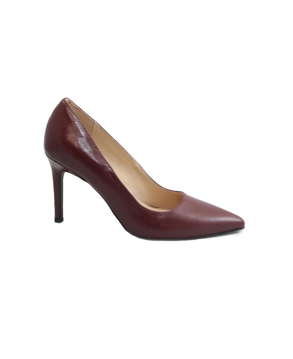 Steve Madden Secured Black Leat Nero Scarpe Decolletè Donna Vernice Pelle Tacco-Bordeaux