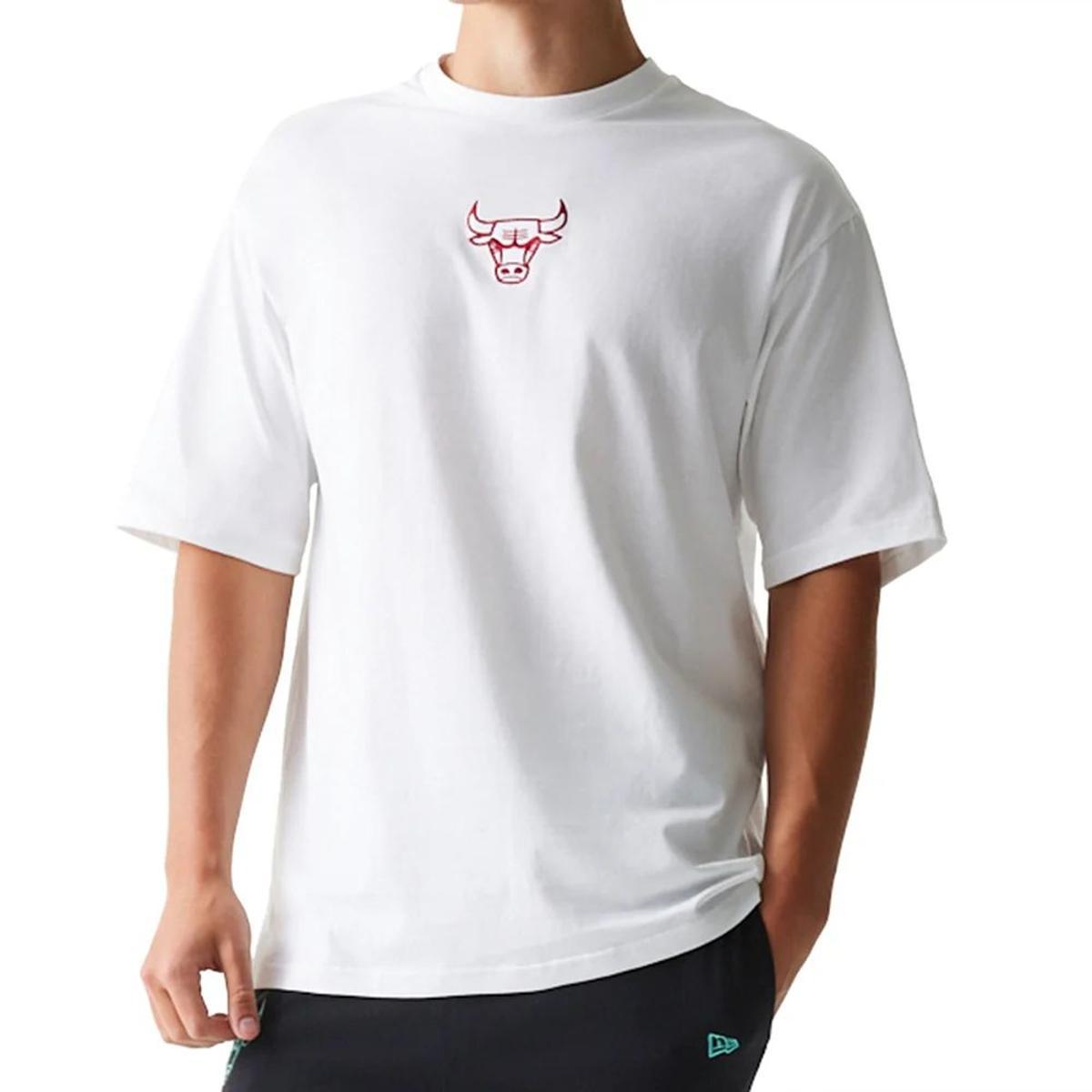 T-Shirt New Era Chicago Bulls Uomo-Bianco