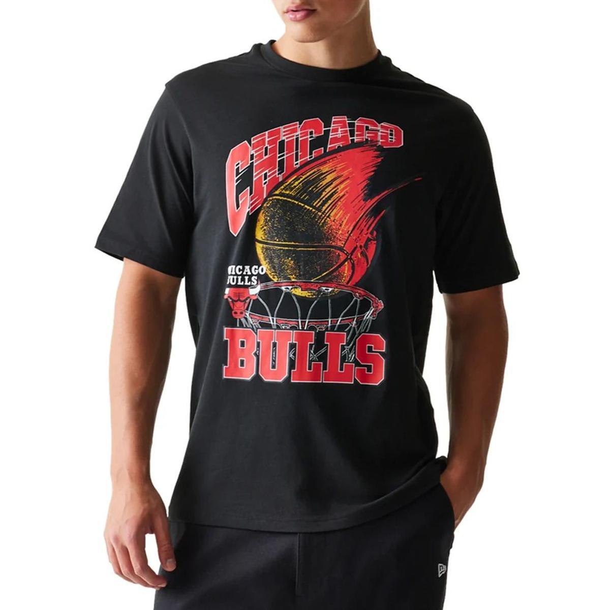 New Era NBA Ball Graphic - Maglietta unisex Chicago Bulls, colore nero-Nero