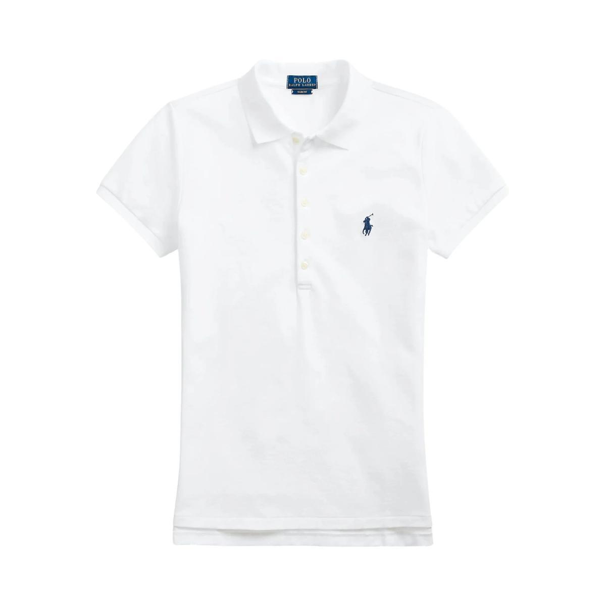 POLO RALPH LAUREN Polo Bianca con Bottoni e Logo Ricamato