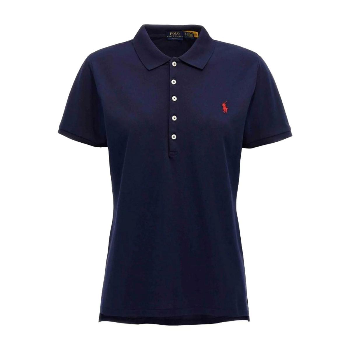 POLO RALPH LAUREN Polo Blu Navy con Bottoni e Logo Ricamato