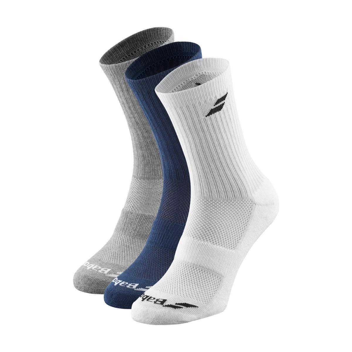 Babolat Calze Tennis-Bianco/Blu/Grigio