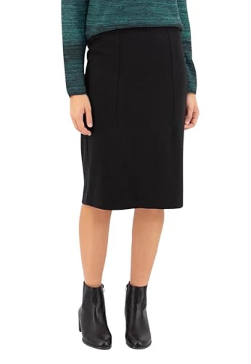 Carla Ferroni Gonna Tubino Dritta in Maglia di Lana Art. 12641-Nero