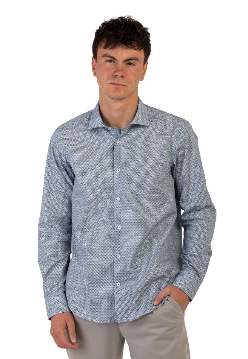 Sporting Mare Camicia Uomo Manica Lunga Slim 100% Cotone Leggero Ischia J215-Beige