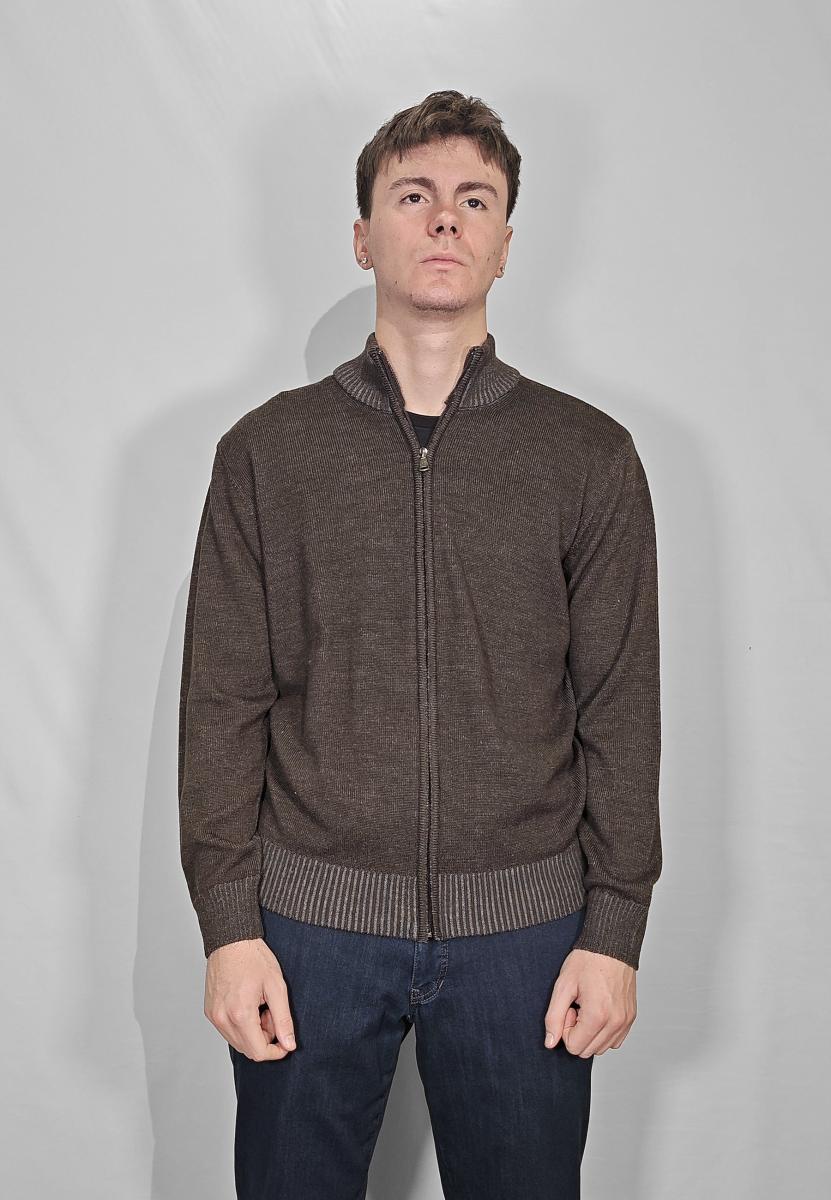 SPORTING MARE Giacca in Maglia da Uomo con Zip ART. 3350/170Z-Marrone