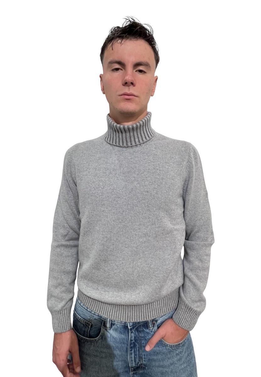 GRANSASSO Maglia Uomo Manica Lunga Girocollo Lana Cachemire Viscosa 23115/19613-Grigio