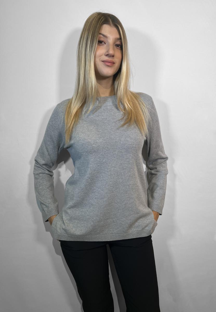 GRANSASSO Maglia Donna Manica Manica Lunga Lana Cashmere Art. 57290/12863-Grigio
