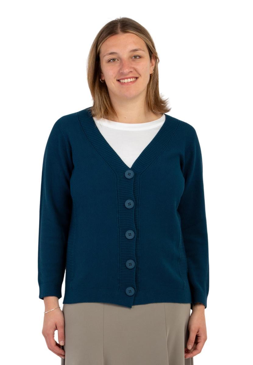 Amarynth Giacca Donna Maglia Cardigan 100% Cotone LE MORBIDE 02005-Jeans