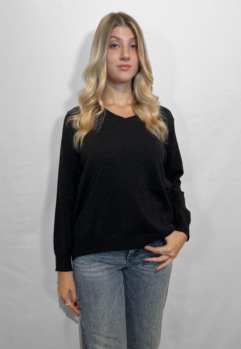 Amarynth Le MORBIDE Maglia Donna Manica Lunga Scollo V Over Art. 02167