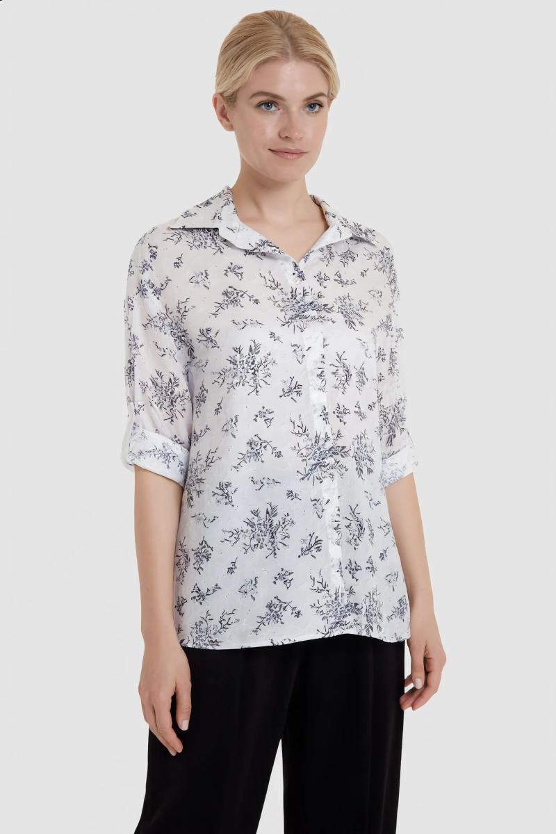 VLT’S BY VALENTINAS Camicia Donna Cotone Leggero Floreale Art. 26-25