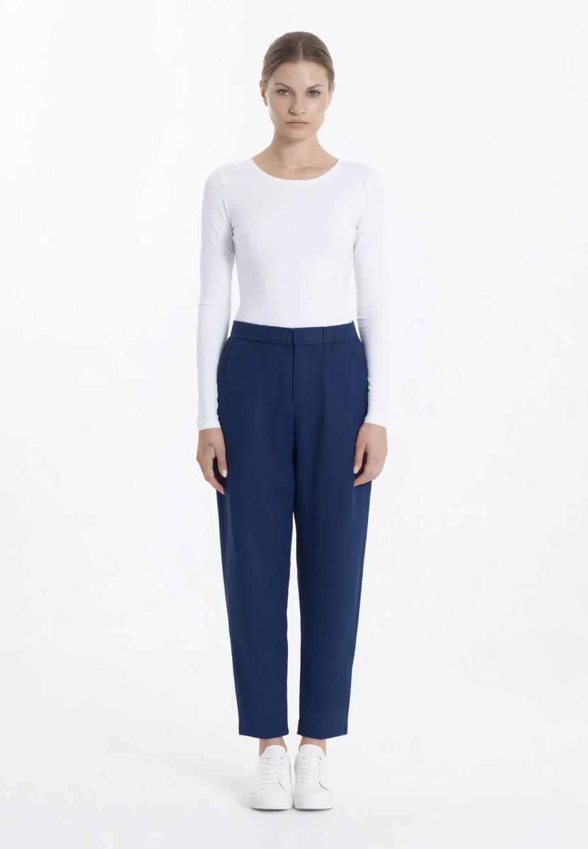 Carla Ferroni Pantalone Donna Lungo Elastico Cotone Estivo 70251
