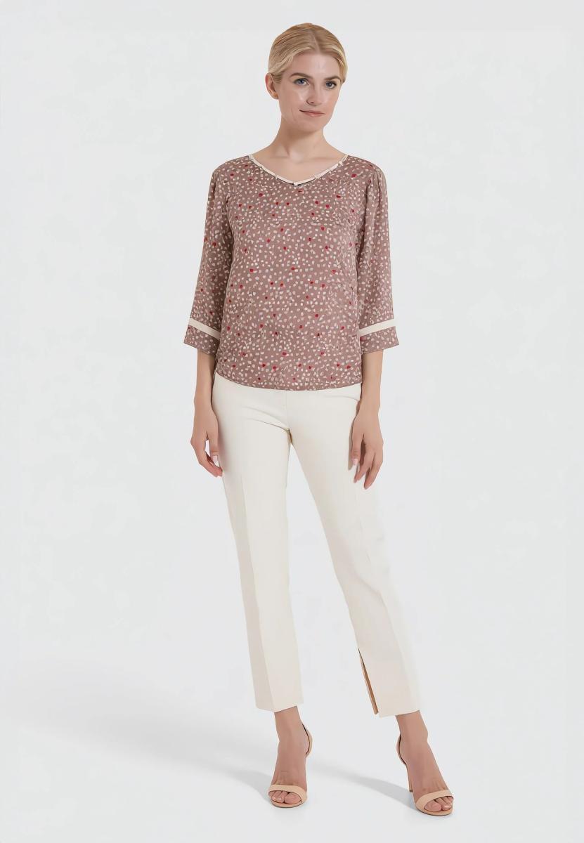 Carla Ferroni Maglia Donna Manica 3/4 Viscosa Estiva 50119-Beige