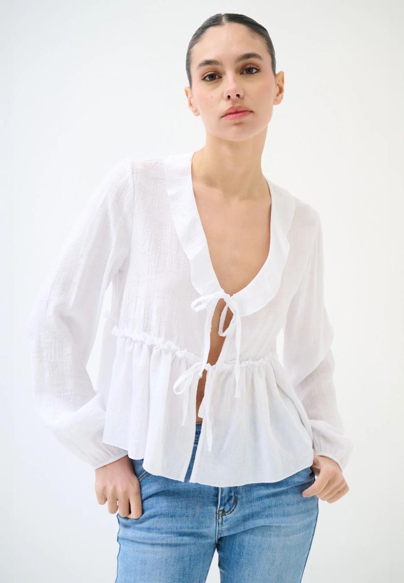 Kikisix Blusa Donna Scollo a V Viscosa Leggera KXCS2522