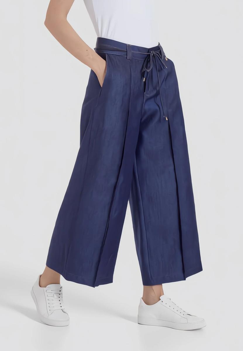 Carla Ferroni Pantalone Donna Coulisse Viscosa Estiva 70174-Jeans
