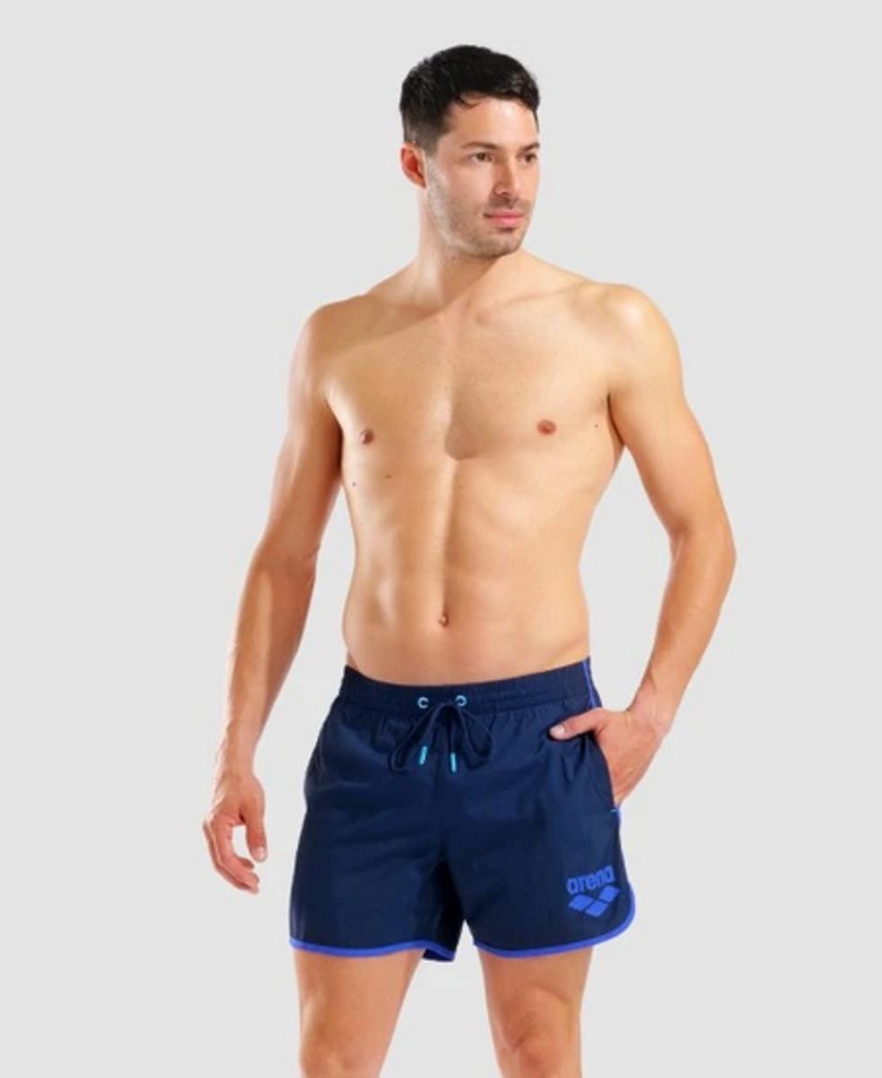 ARENA Men's Big Logo Borders Beach Short, Color 560-BLACK-SAGE, Size 3XL 560 - Black - Sage 3X-Large-NAVY/NEON BLUE