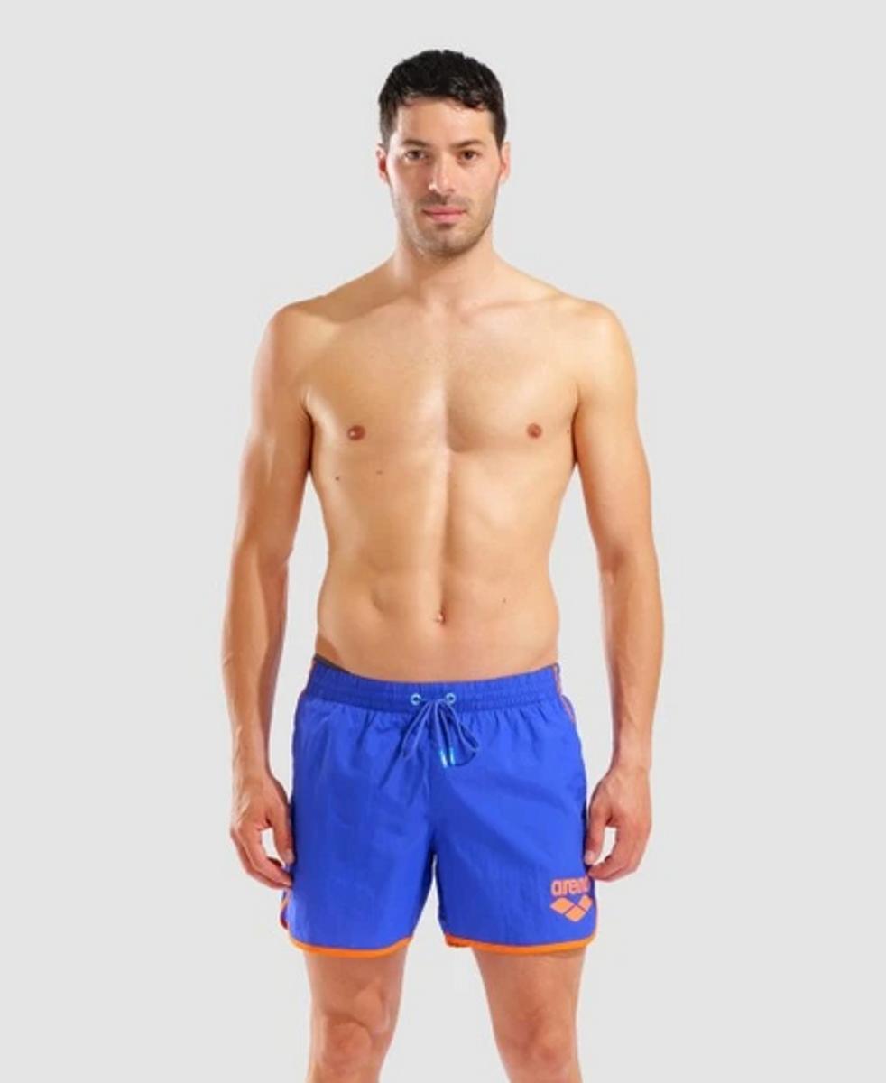 ARENA Men's Big Logo Borders Beach Short, Color 560-BLACK-SAGE, Size 3XL 560 - Black - Sage 3X-Large-NEON BLUE/TEAM ORANGE