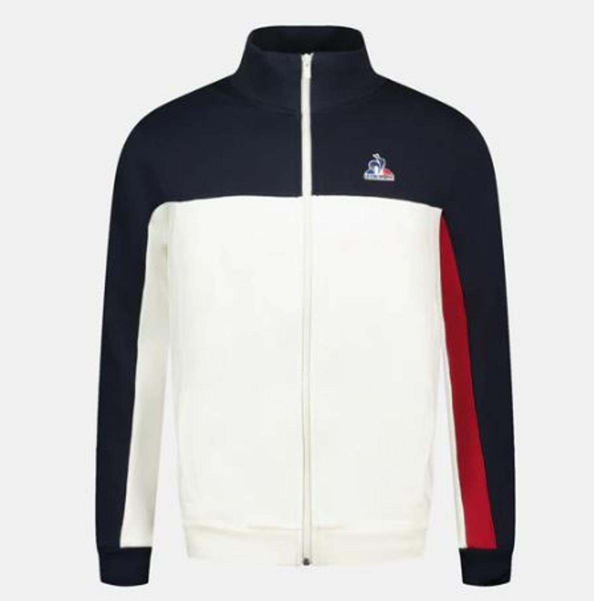 Le Coq Sportif Tri SP FZ - Felpa da Uomo-BLU/BIANCO