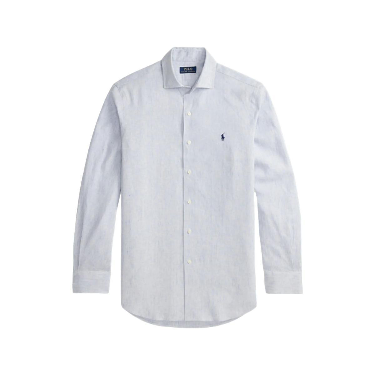 Camicia Uomo misto line a righe sottili-Blue/white