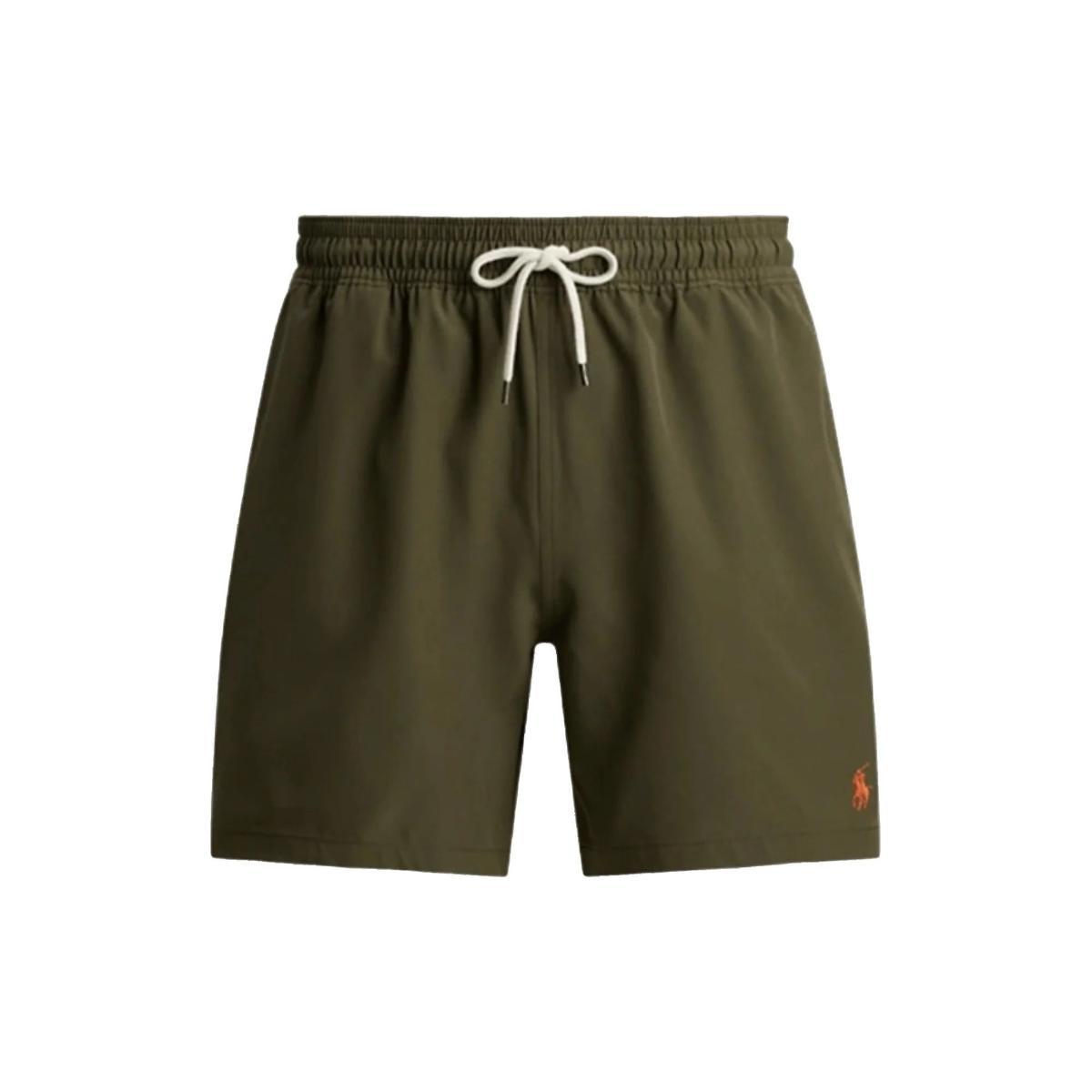 POLO RALPH LAUREN Costume da Bagno a Tinta unita Olive con Logo-Olive