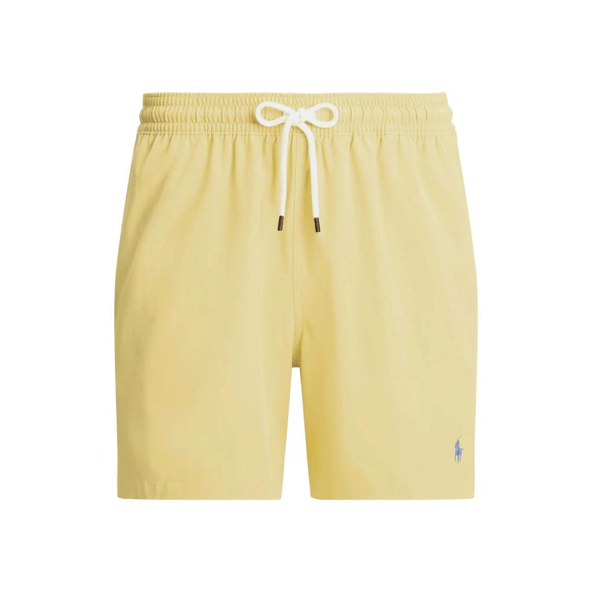 POLO RALPH LAUREN Costume da Bagno a Tinta unita Giallo con Logo-Giallo
