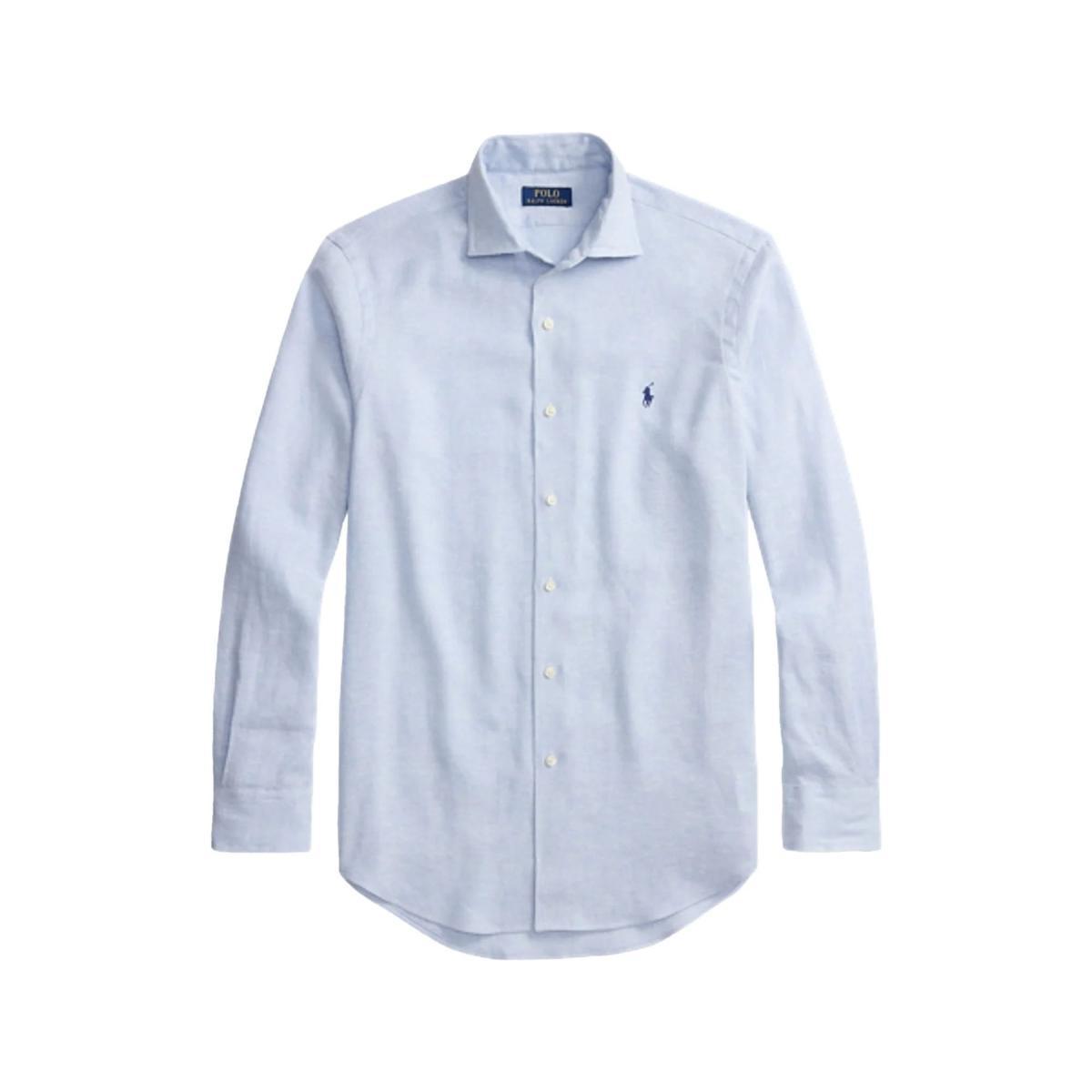 Camicia Uomo in misto lino Herringbone