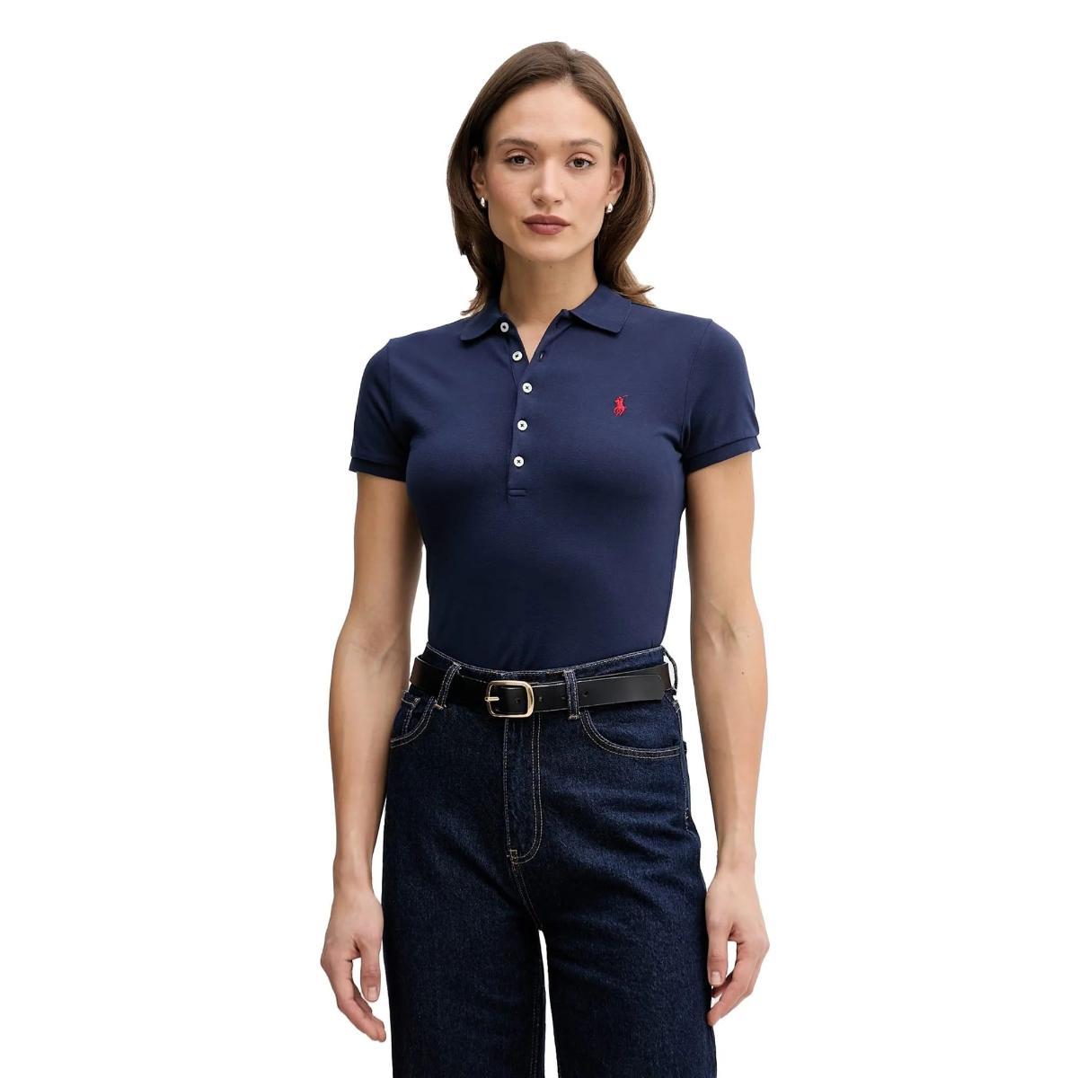 POLO RALPH LAUREN Polo Slim Fit in Blu Navy con Logo Ricamato