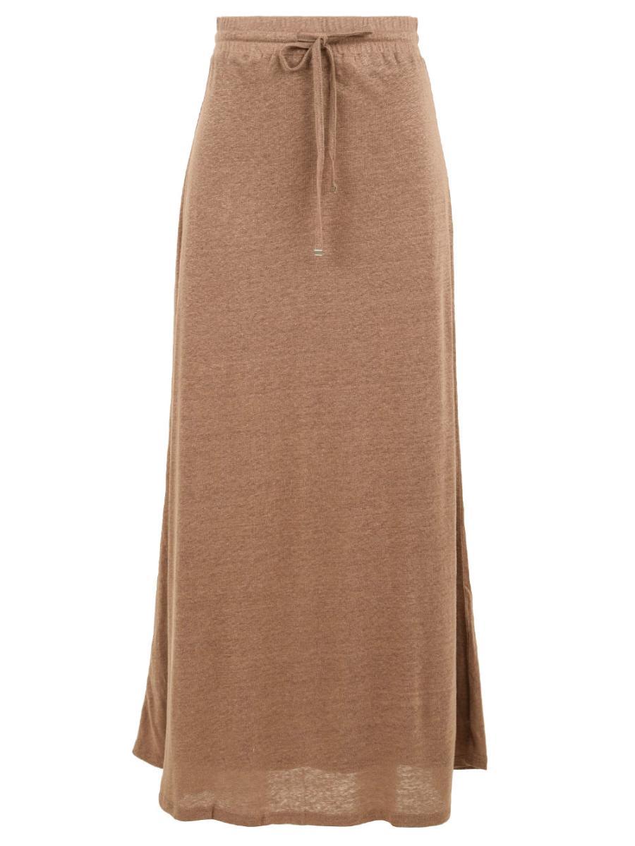 Gonna Donna marrone con coulisse in vita