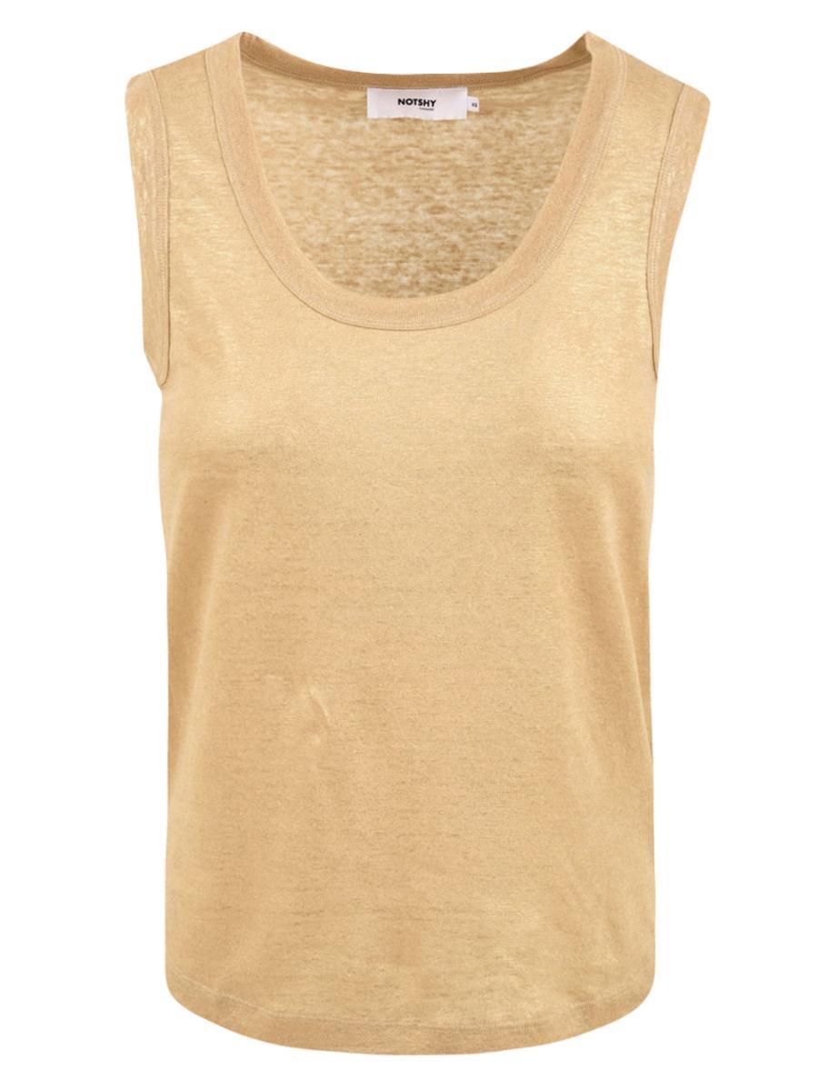 Canotta Donna con taglio dritto-Beige