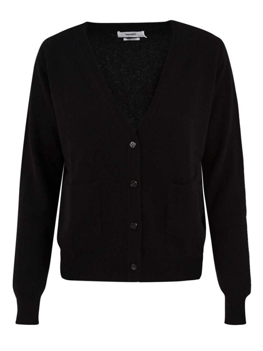 Cardigan Ava in Cashmere NOT SHY Donna - Nero-Nero