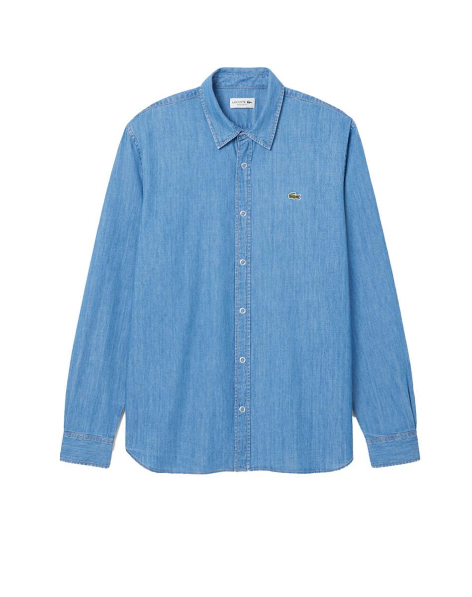 CAMICIA UOMO IN DENIM LEGGERO - AZZURRO