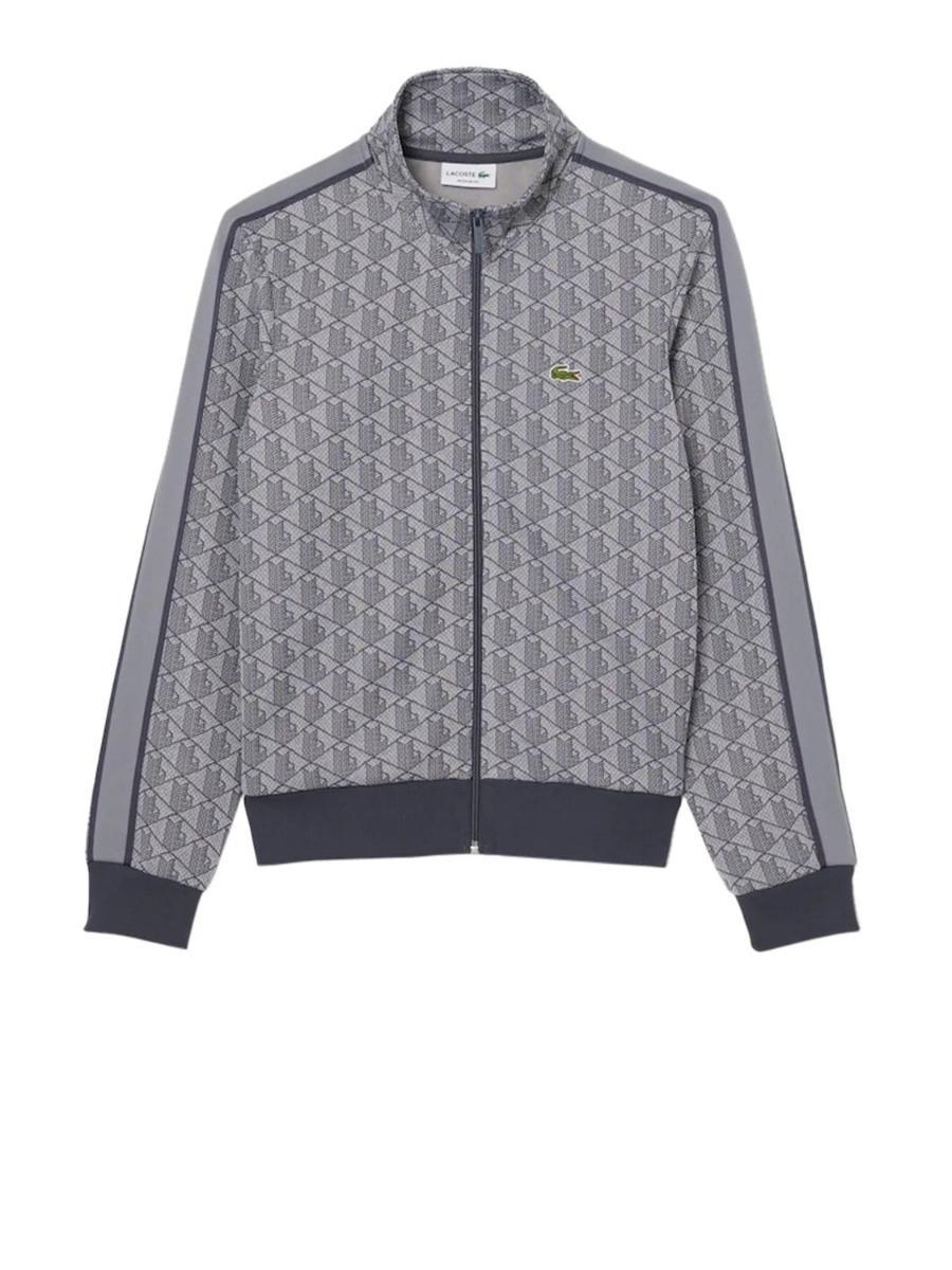 Lacoste Felpa con Zip Uomo SH1368-Grigio Clair