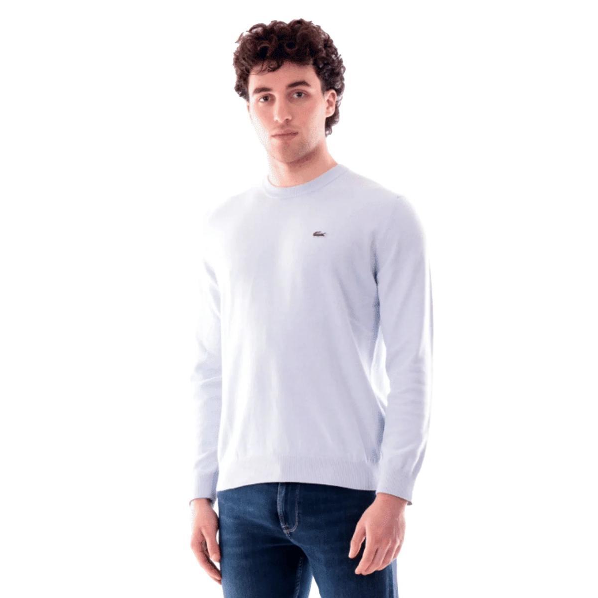 Lacoste Maglione Uomo Cotone Celeste AH0128J2G