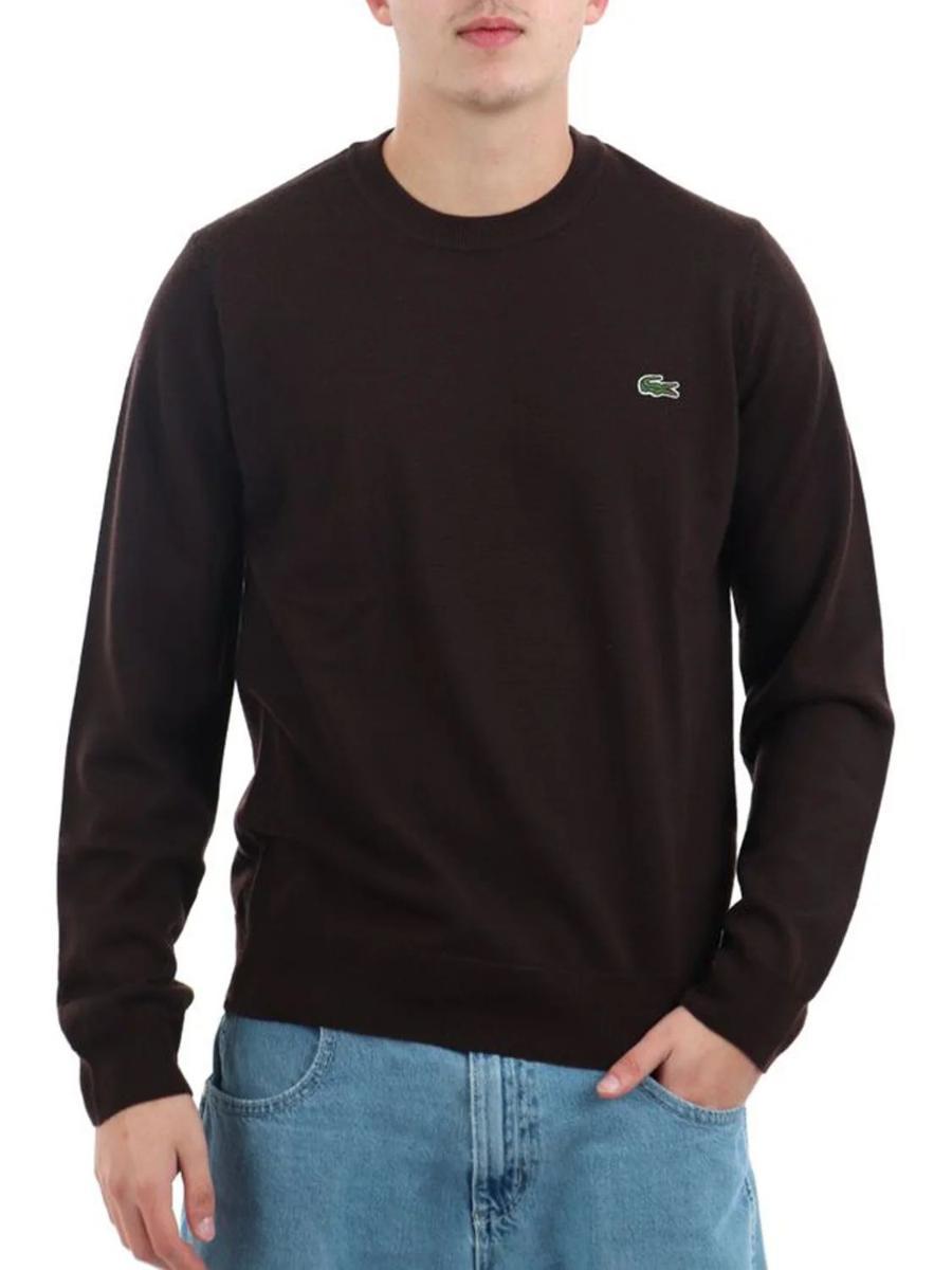 Lacoste Pullover Uomo AH3225-Marrone scuro