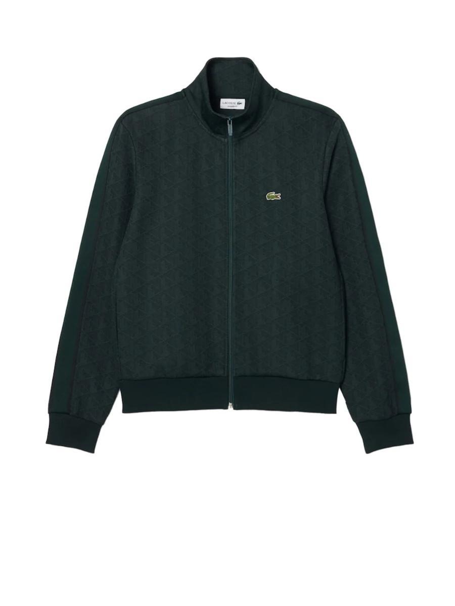 Lacoste Felpa con Zip Uomo SH1368-Verde foresta