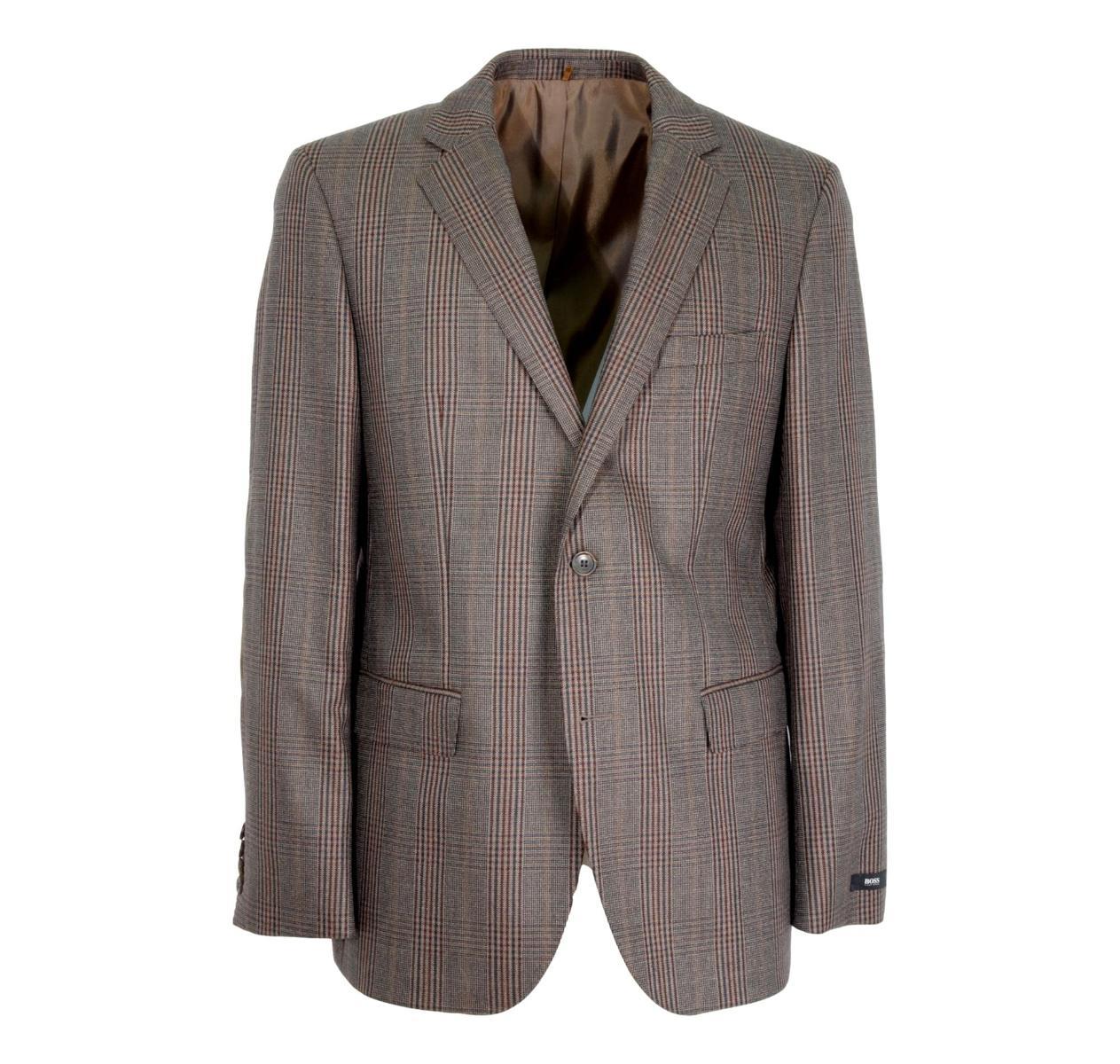 HUGO BOSS Giacca Uomo 50169117 Quadro Galles Con Toppa Regular Fit