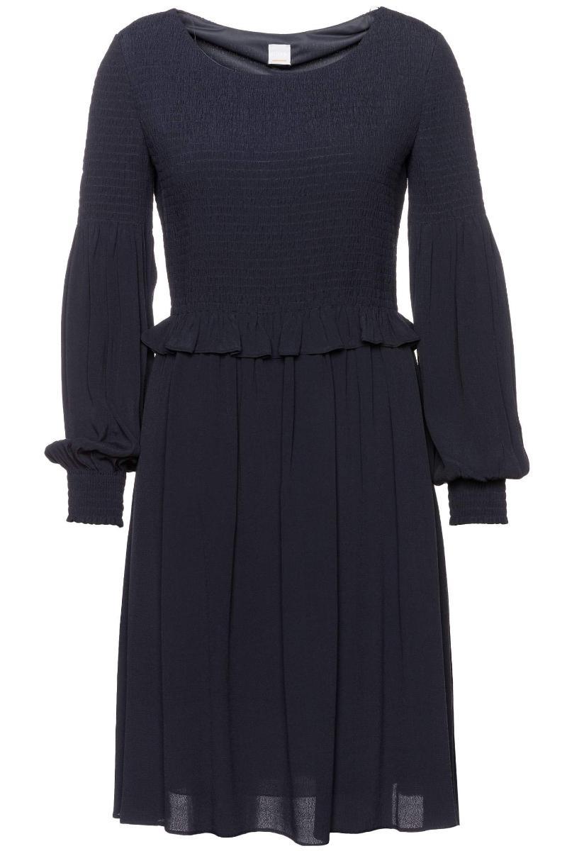 HUGO BOSS Vestito in tessuto elasticizzato BLU lavorato Modello ALINEH  50395909-Blu