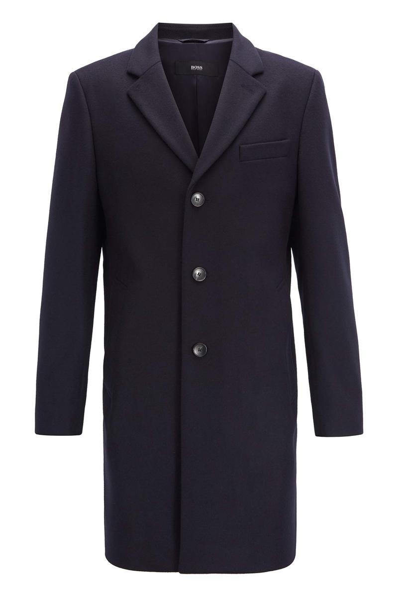 HUGO BOSS Cappotto in lana e cashmere revers classico Modello Nye2 50394082 BLU-Blu