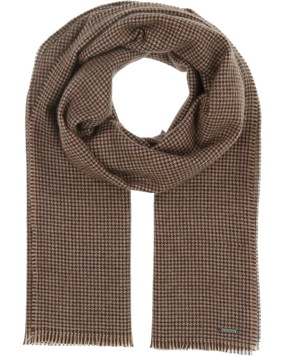 bugatti sciarpa da uomo - 57 x 180 cm - Sciarpa tessuta in 100% lana con un delicato motivo a quadri