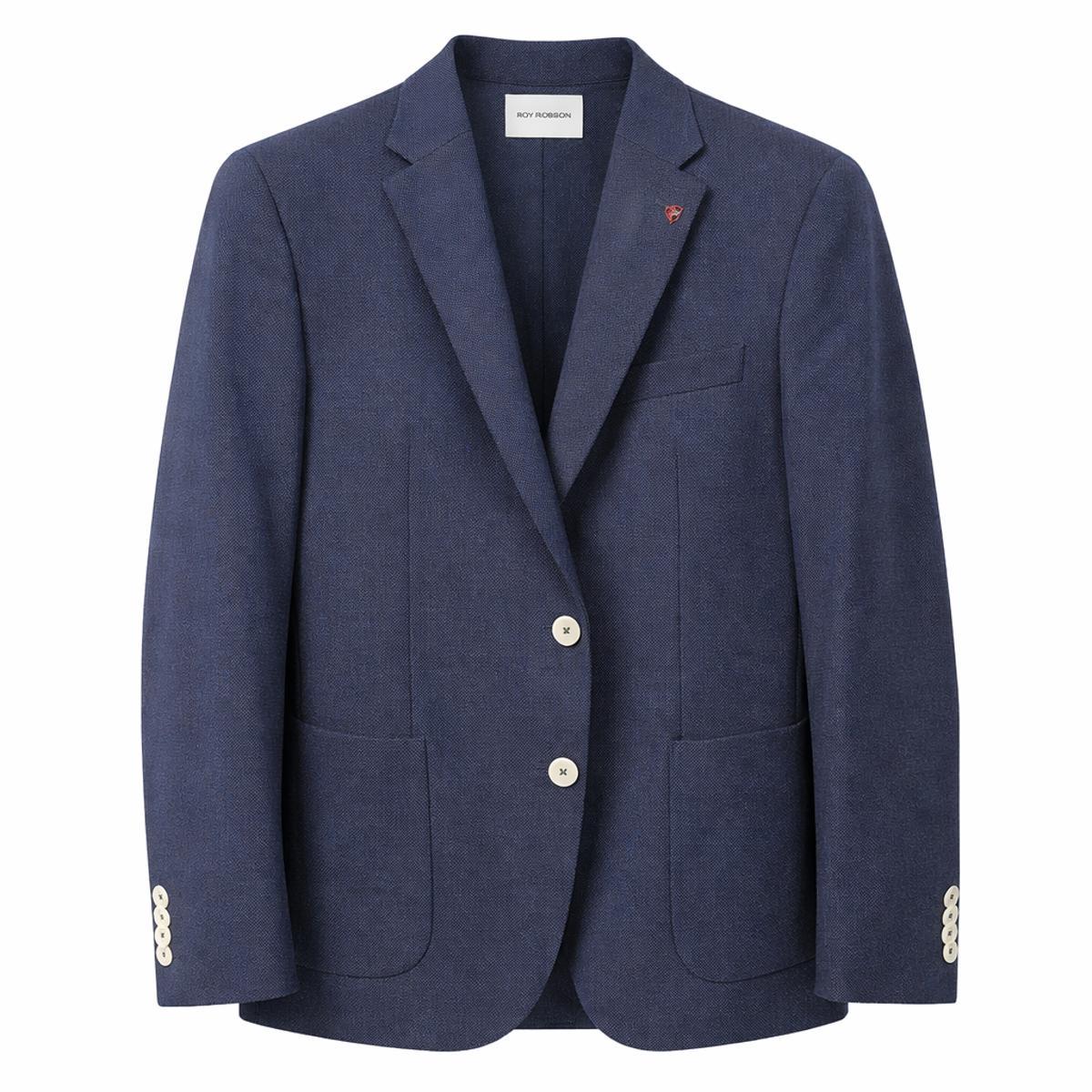 ROY ROBSON Giacca Uomo Blu Tessuto Lavorato 5092 A 401 Slim Fit-Blu