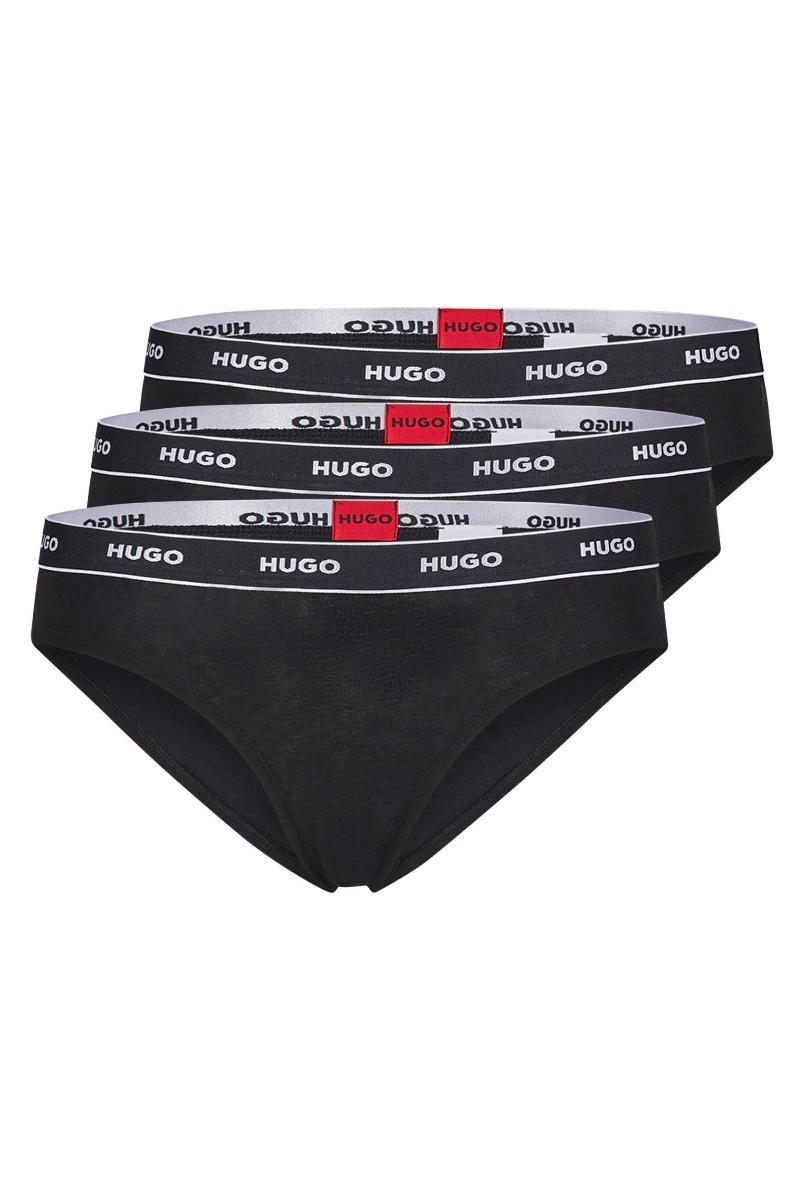 HUGO Triplet Brief Stripe Slip (Pacco da 3) Donna-Nero