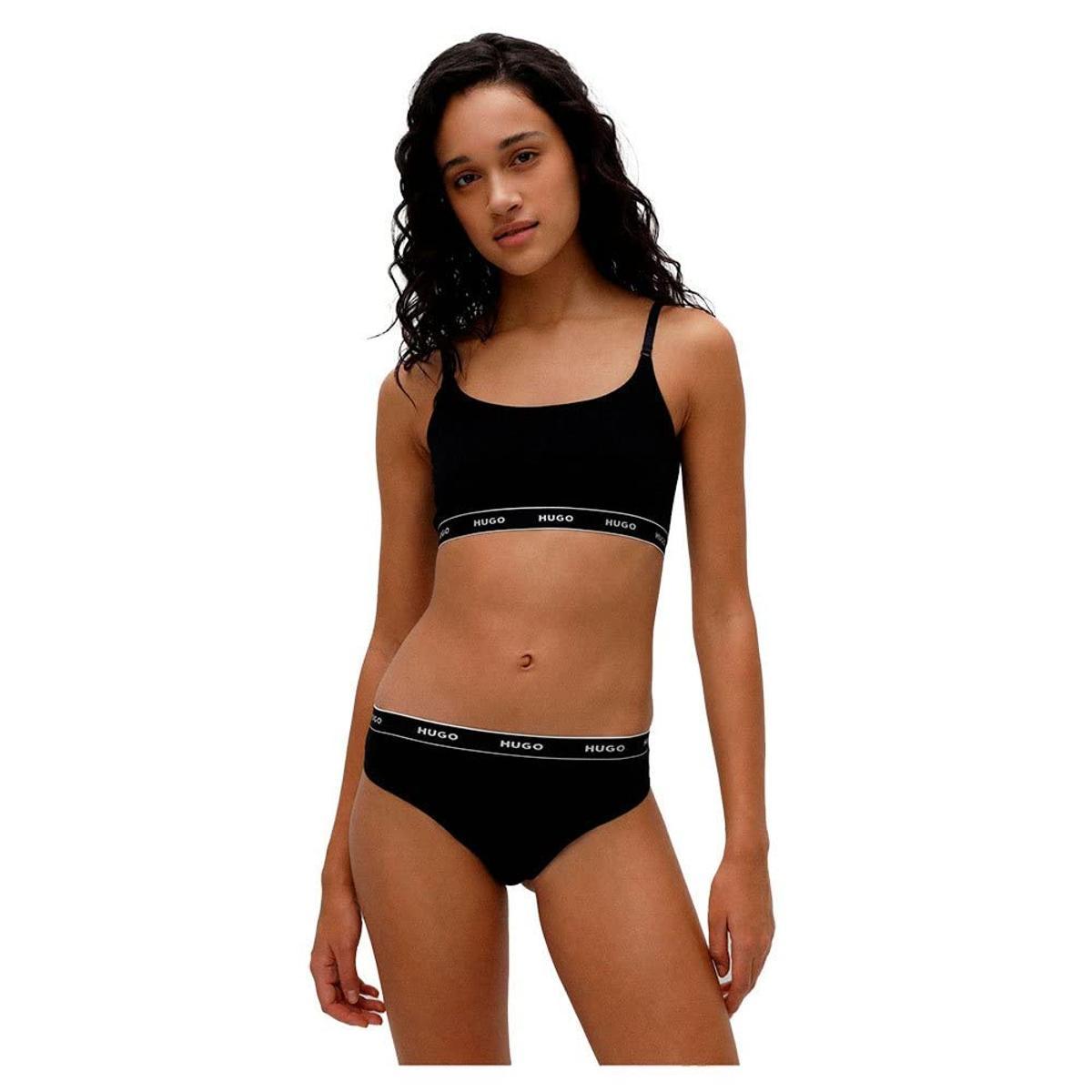 HUGO Tanga Donna In Cotone Elasticizzato Confezione da Tre 50469681 Colore Nero