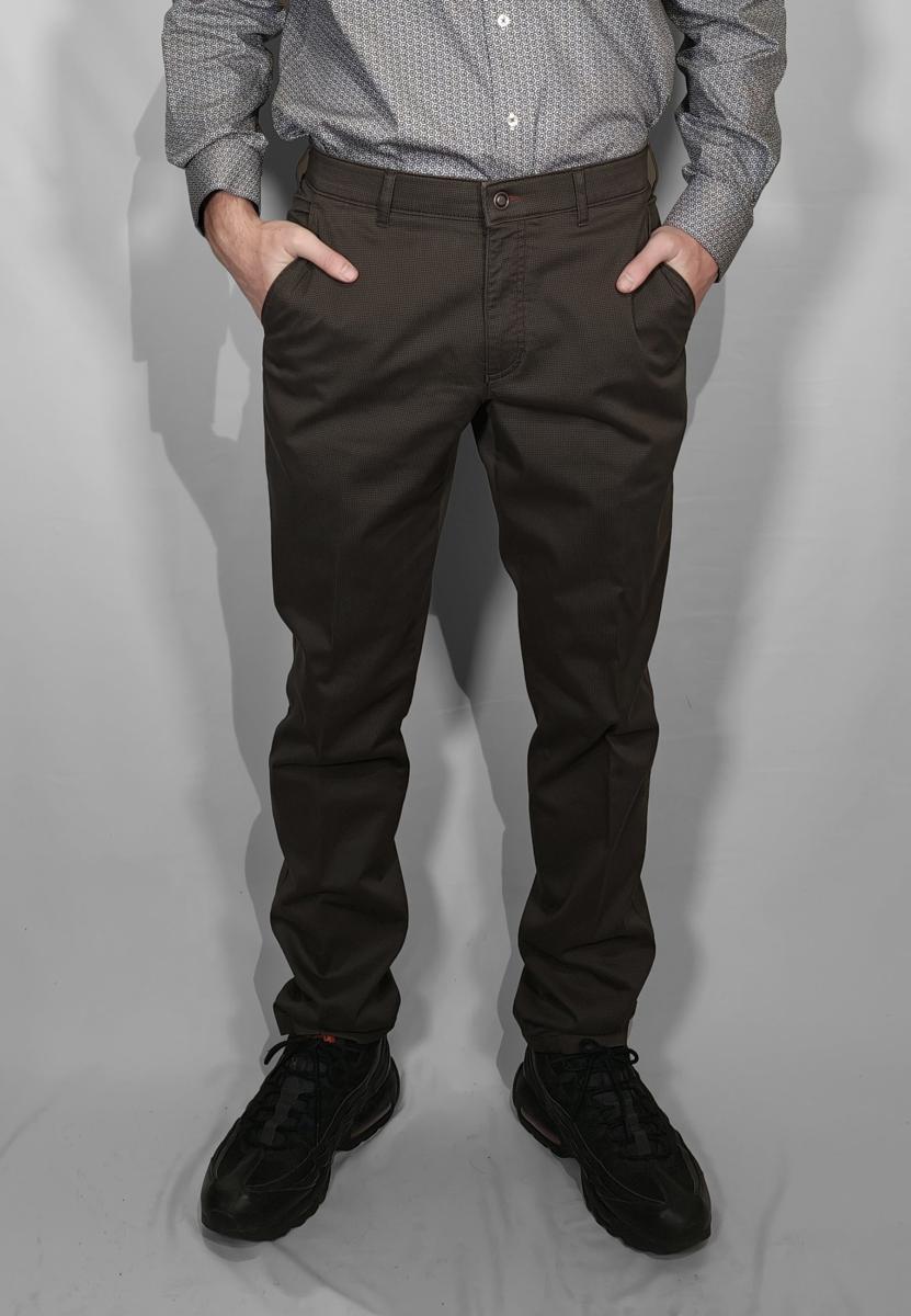 LUIGI MORINI Pantalone Uomo Cotone Felpato Microfan tasia ART. 4345 IMOLA-Castano