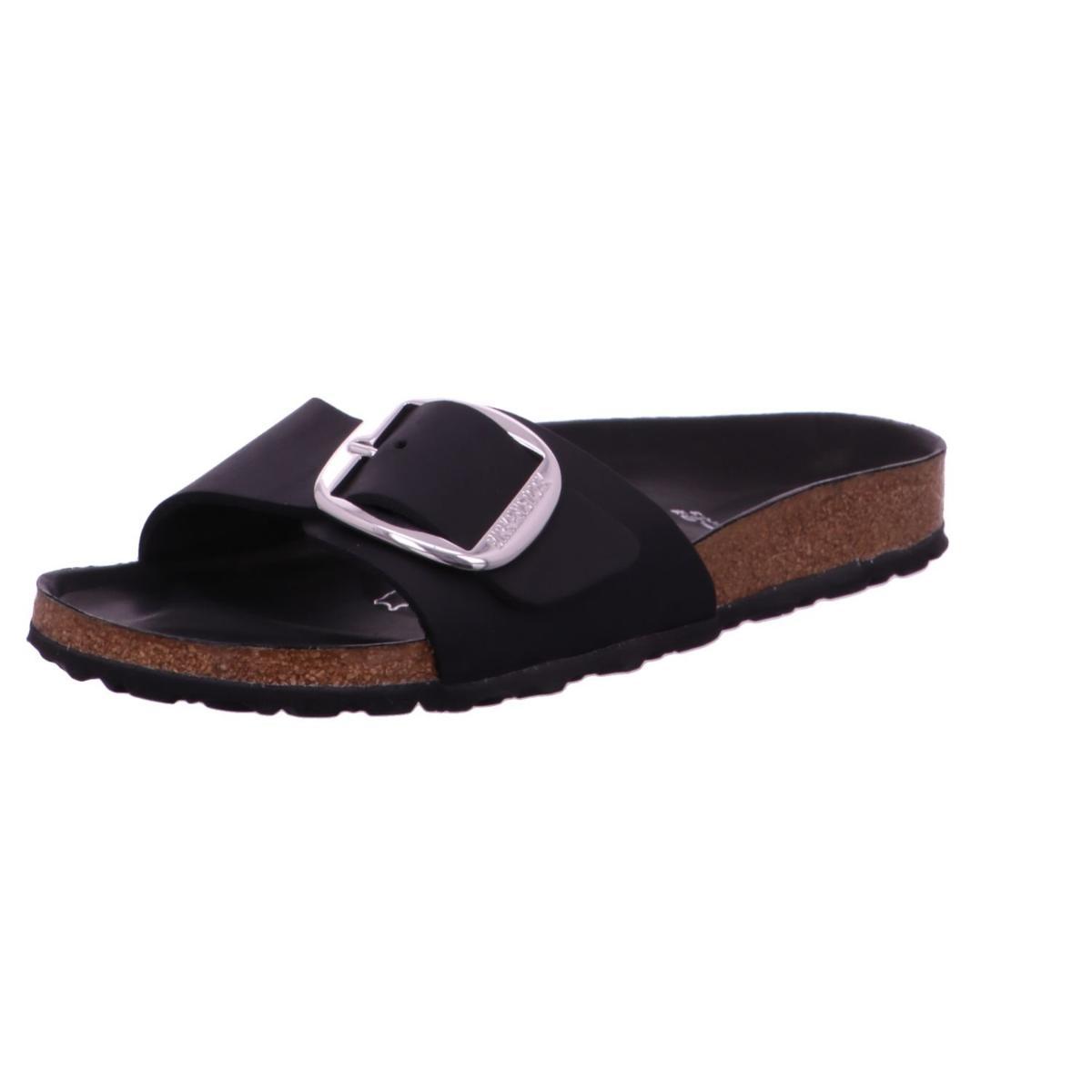 Birkenstock Madrid Big Buckle Black, Oiled Leather PIANELLEDonna-Nero