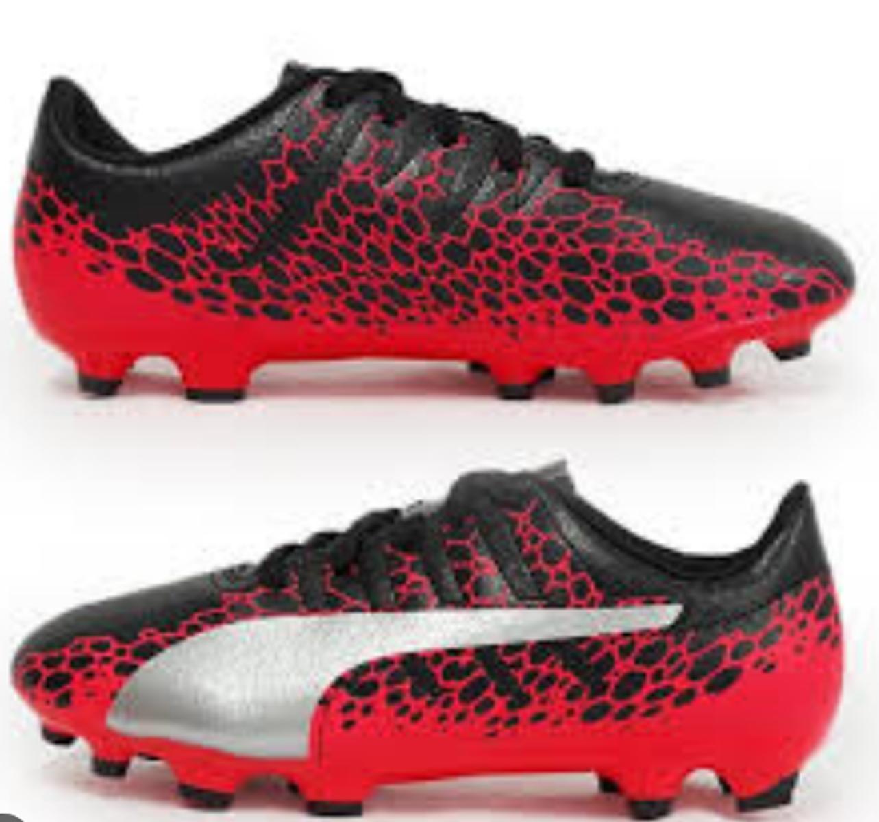 PUMA Evopower Vigor 4 Graph AG Jr, Scarpe da Calcio Unisex-Adulto-NERO/ROSSO