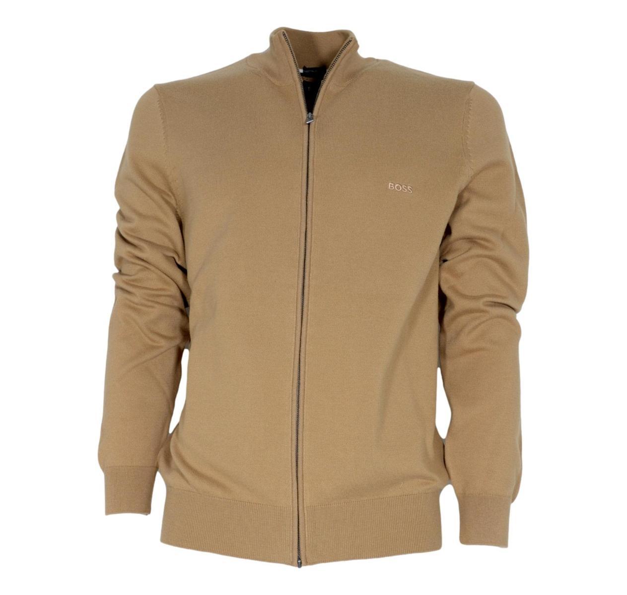 BOSS Cardigan Regular Fit In Cotone Con Logo Ricamato 50466685 Colore Beige