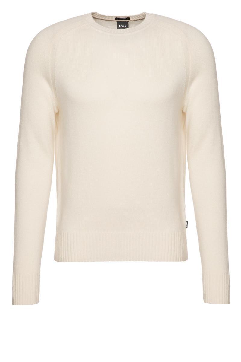 BOSS Maglione Uomo Regular Fit In Puro Cashmere Maglio 50500668 Colore Bianco
