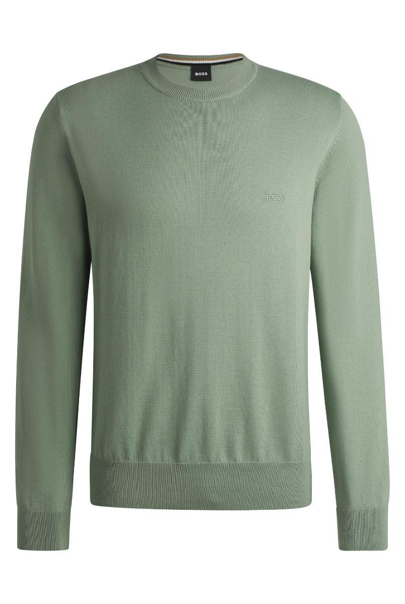 BOSS Maglione Uomo Pacas-L Girocollo in Cotone con Logo Ricamato