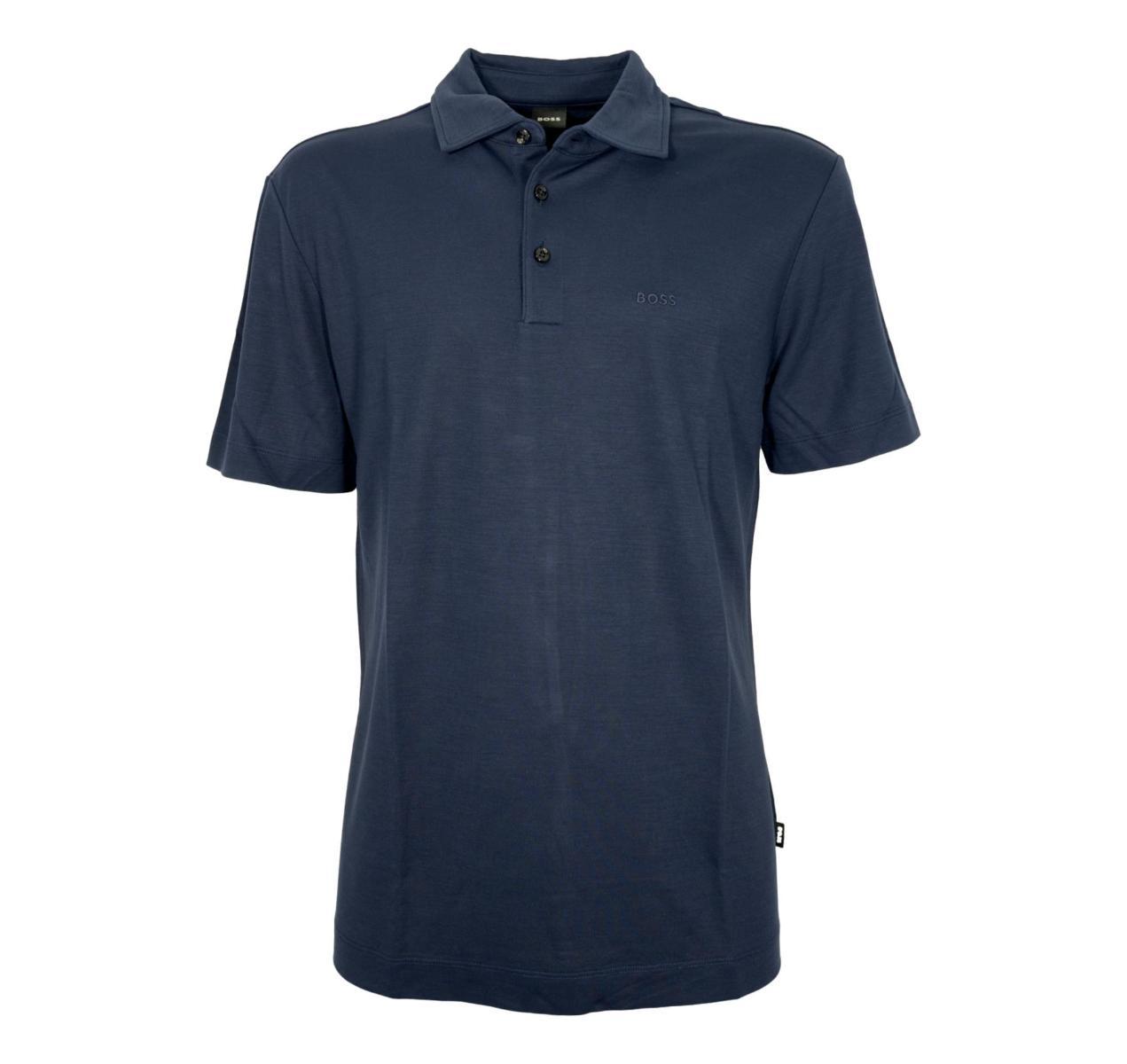 BOSS Polo Uomo in lyocell Con Logo Ricamato 50508830 Colore Blu-Blu